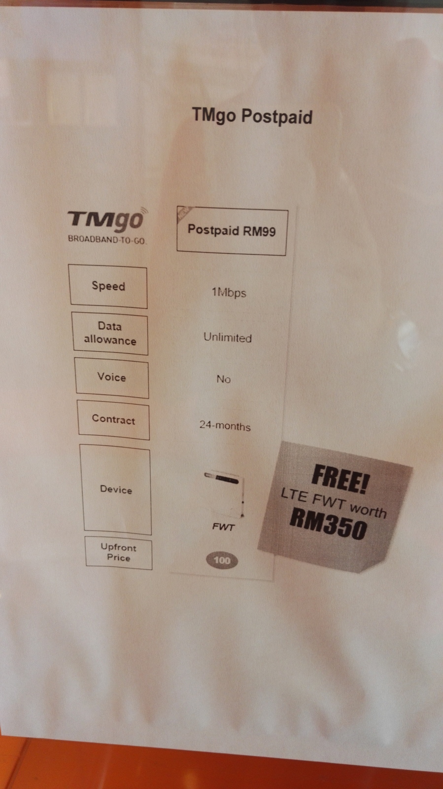 TMgo 4G LTE Postpaid, Unlimited Data, RM99/month ? 1
