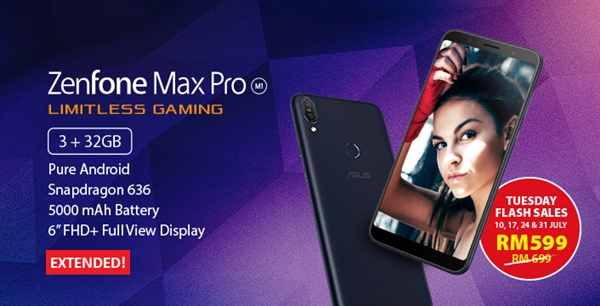ZenFone Max Pro (M1) Extended Flash Sale (RM599) with Lazada 1