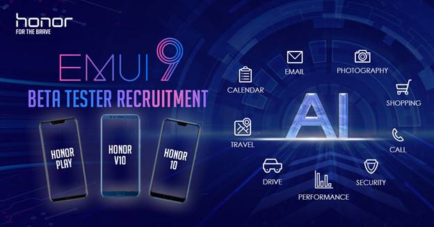 EMUI 9.0 Beta Test Kick Starts on the honor 10, honor View 10 and honor Play 1