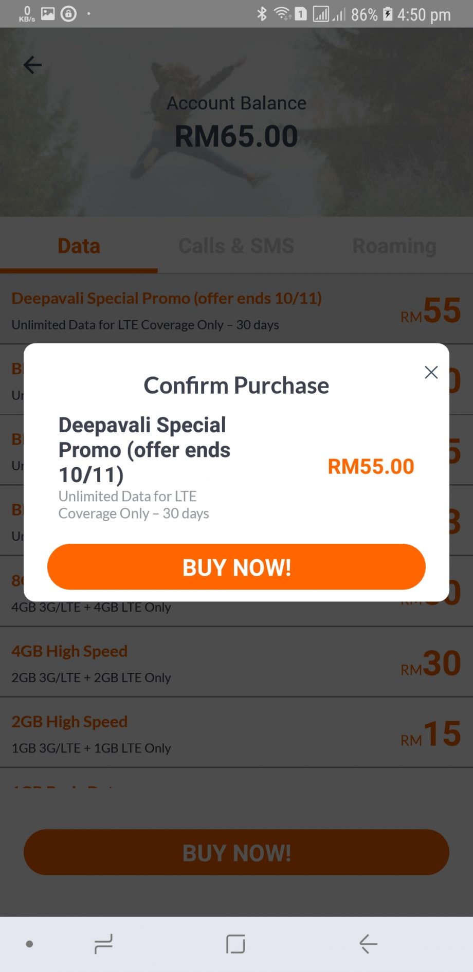 Unifi Mobile Deepavali Unlimited Data Monthly Pass 1