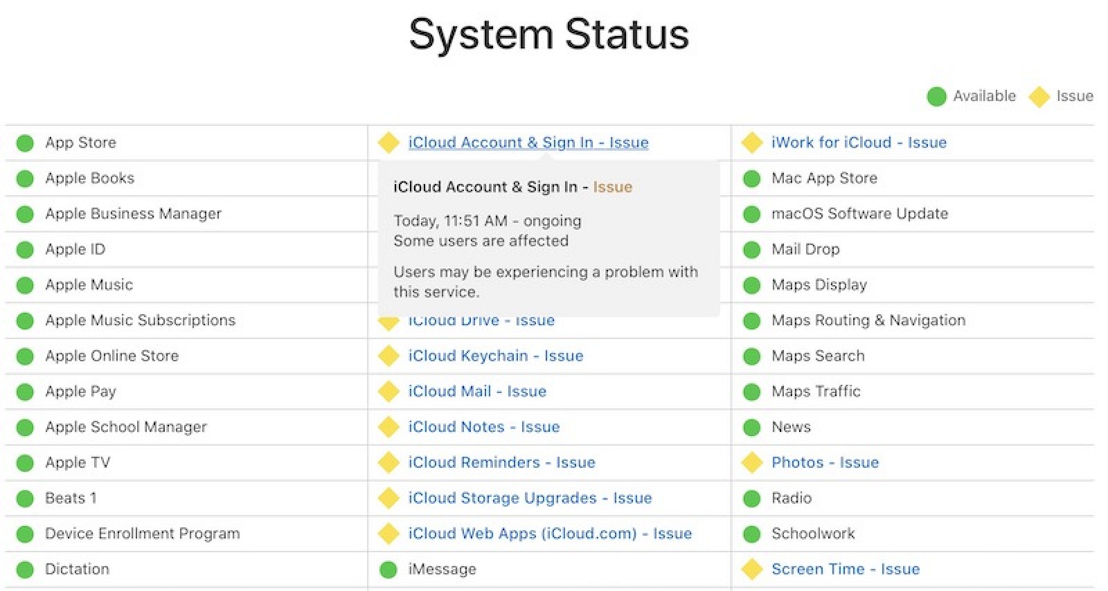 Apple Experiencing Issues With iCloud Services and Retail Store Systems
