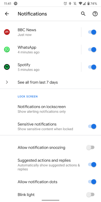 Android Q Beta 5 brings more control over lockscreen notifications 5