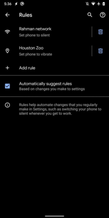 Functional in Beta 5] Hints for Tasker-like Settings Rules surface on Android Q 4