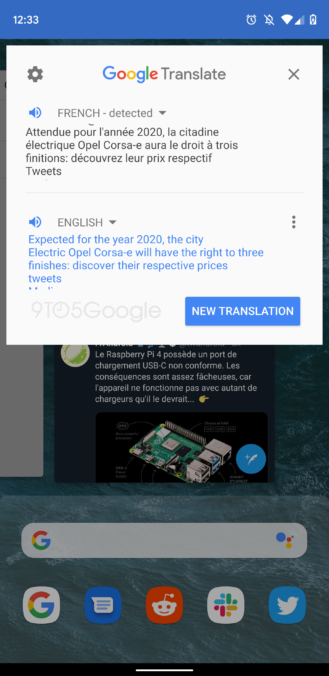 Android Q could offer to translate app previews in the Recents screen 3