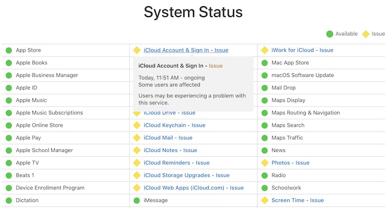 Apple Experiencing Issues With iCloud Services and Retail Store Systems 1