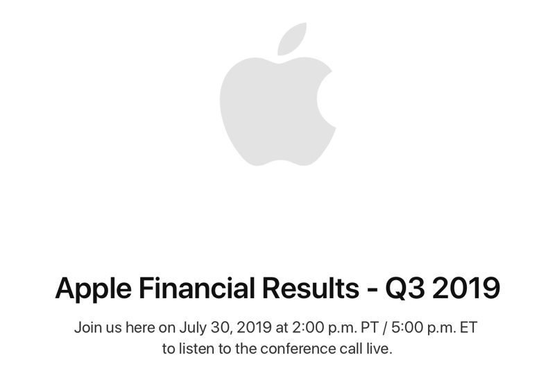 Apple to Announce Q3 2019 Earnings on July 30 1