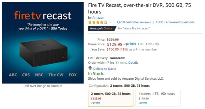 Fire TV Recast is as low as $130 ($100 off) for Amazon Prime members 2