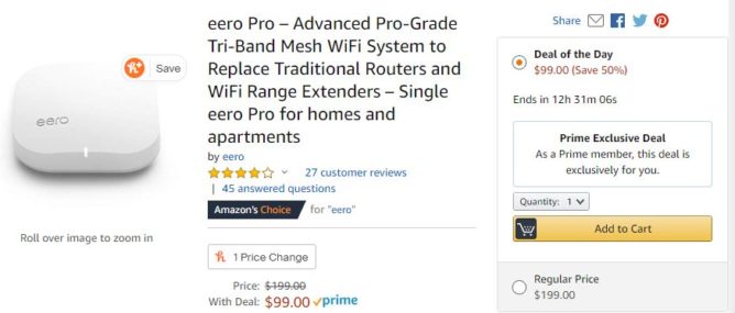 Get up to half off eero Pro mesh Wi-Fi bundles ($99 up) for Prime Day 2
