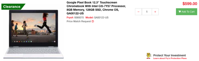 Google Pixelbook with 128GB SSD down to $599 ($400 off) at Fry's 2