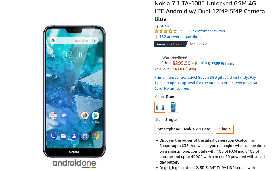 Nokia 7.1 is once again $299 ($50 off) at most retailers 2