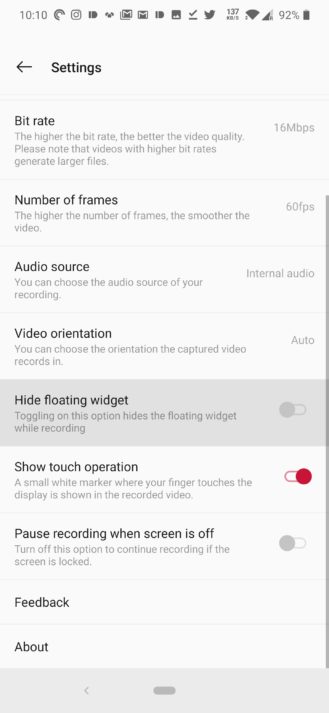 OnePlus Screen Recorder adds frame rate setting and floating widget toggle in v2.2 [APK Download] 1