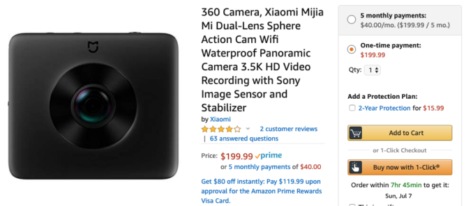 Xiaomi's Mijia 360 action camera is $200 ($100 off) on Amazon 2