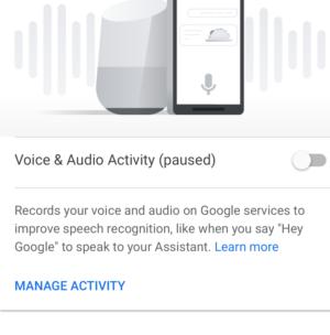 google assistant voice recordings