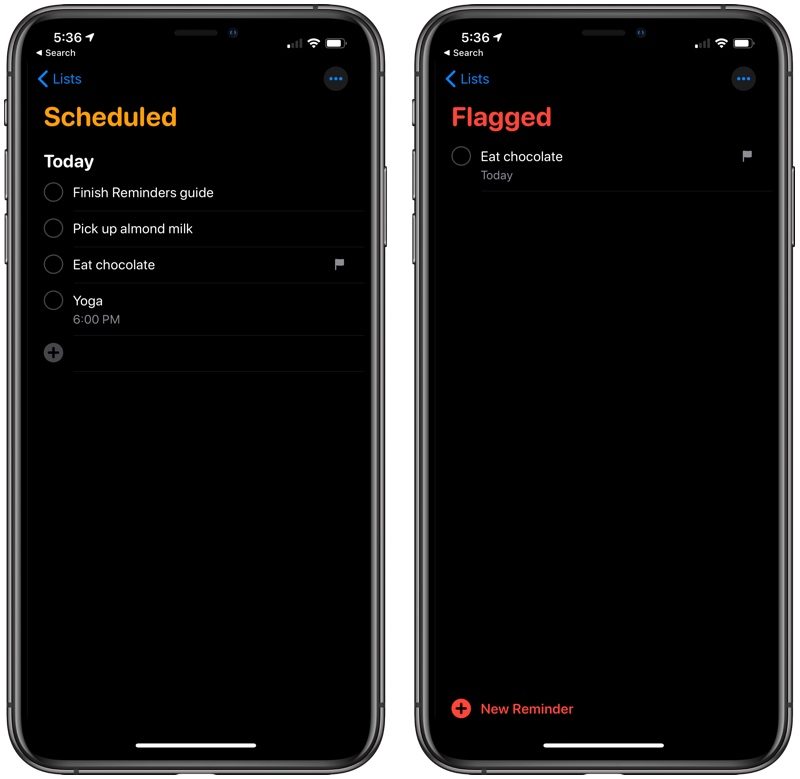 Reminders: What's New in iOS 13 2