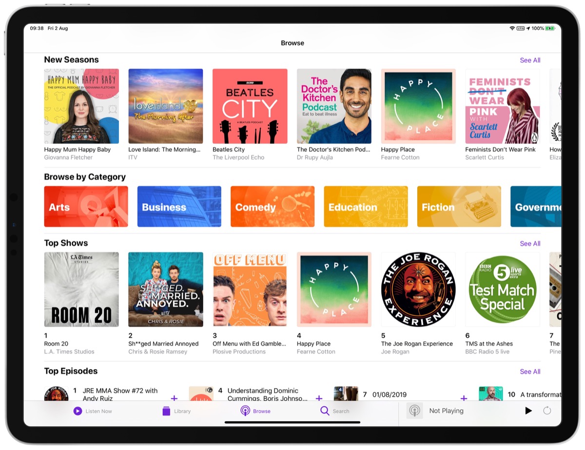 Apple Adds New Content Categories to its Podcasts App 1