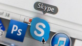 The Skype app logo on a Mac