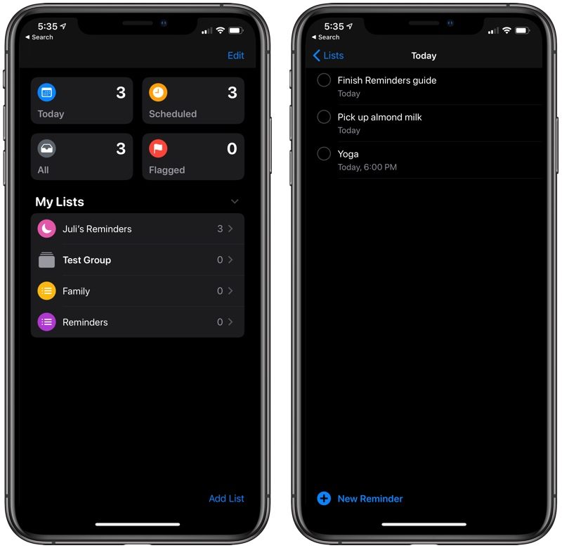 Reminders: What's New in iOS 13 1