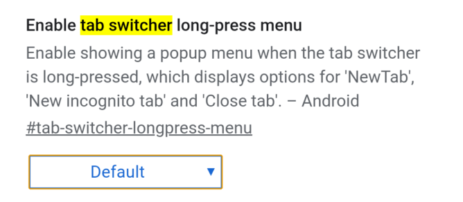 Live in Stable) Google Chrome for Android gets long-press menu on tab switcher button 2