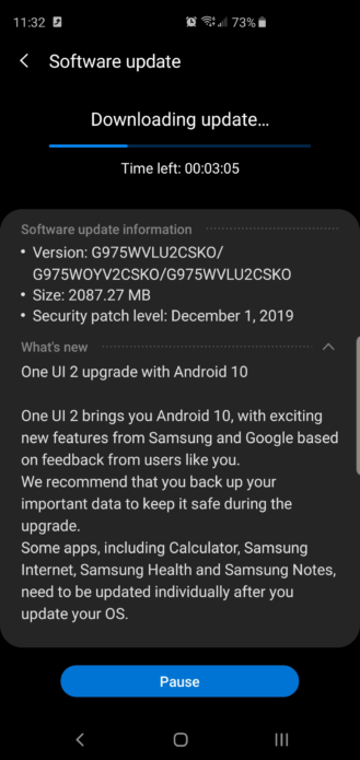 Android 10 rolling out to Samsung Galaxy S10 series (Update: AT&T, Australia) 3