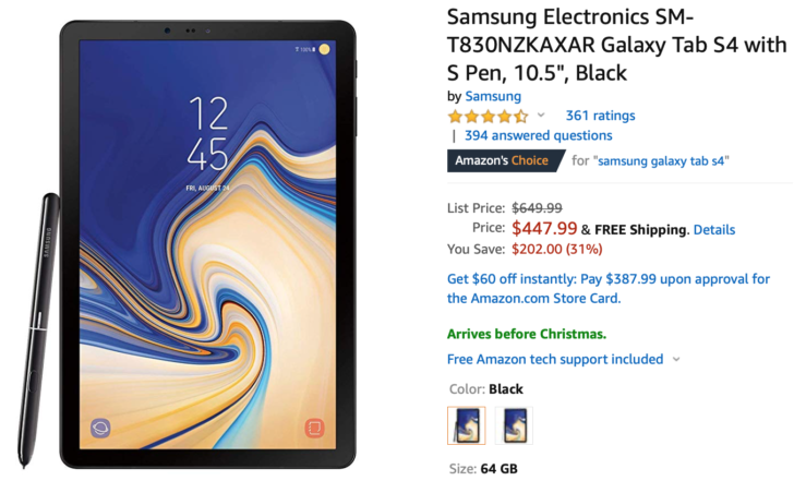 Grab the Samsung Galaxy Tab S4 for an all-time low of $448 ($202 off) on Amazon 2