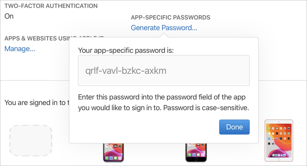 mac911 app specific password