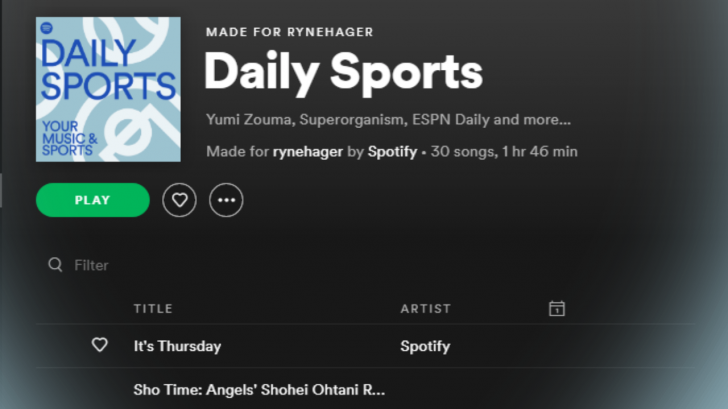 Spotify may be testing Daily Sports curated music-and-podcast playlist 1