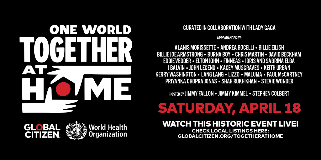 Apple, Amazon, YouTube and Others to Live Stream 'One World: Together At Home' Virtual Concert