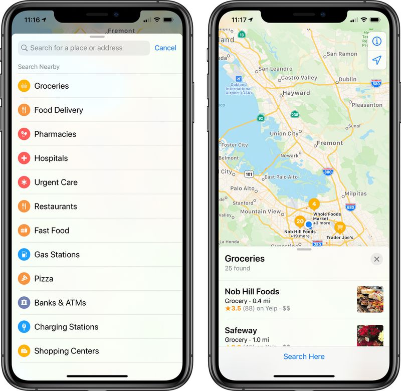 Apple Maps Focuses on Groceries, Food Delivery, Pharmacies and Hospitals When Searching 1