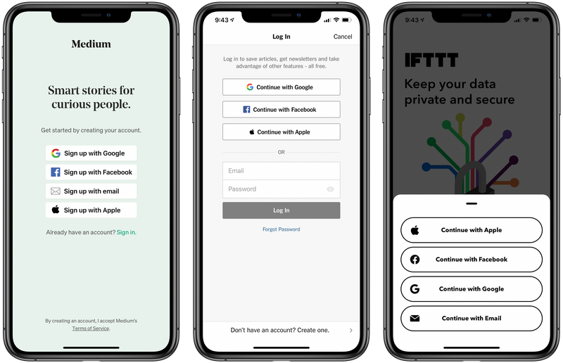 The New York Times, IFTTT, Medium, and Other Apps Adopt Sign in With Apple Ahead of June 30 Deadline 1