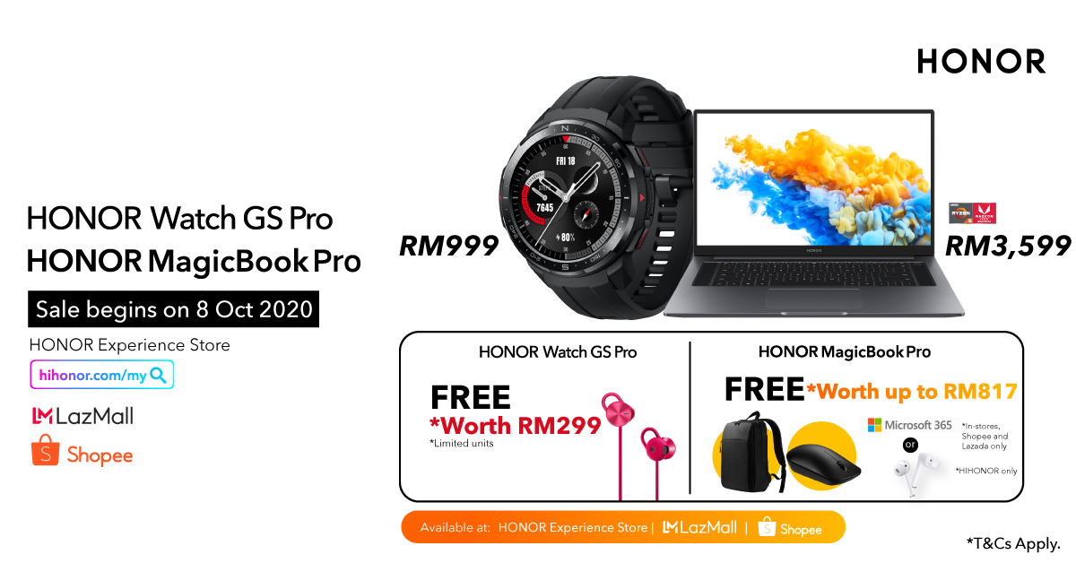 HONOR Watch GS Pro and MagicBook Pro price