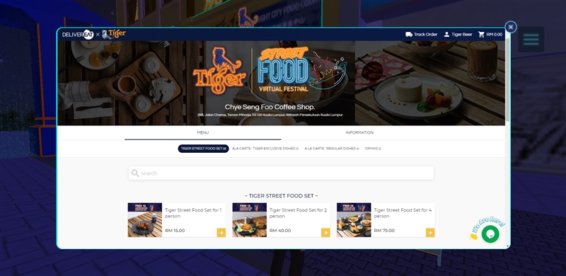 Tiger Street Food Virtual Festival Malaysia 2020 vendor menu