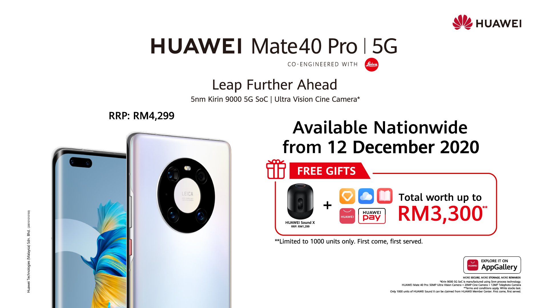 HUAWEI Mate40 Pro - smartphone Malaysia freebies