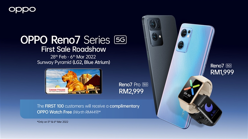 OPPO Reno7 series 5G First Sale Roadshow-free-Oppo-Watch